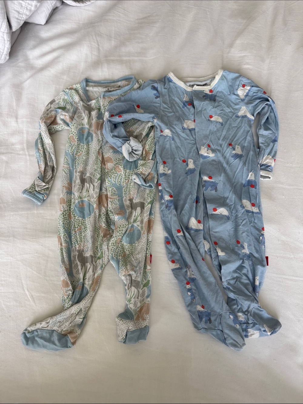 Magnetic Me bear deer long sleeve footed baby onesie sz 0-3 months